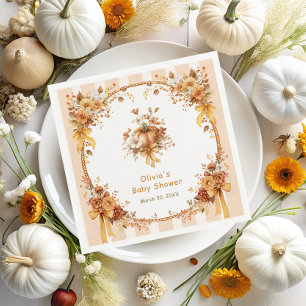 Serviette En Papier Serviettes pour Baby Shower Floral Citrouille d'Au