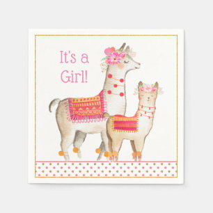 Serviette En Papier Serviettes pour Baby Shower Llama Mama Fille