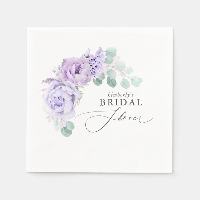 Serviette En Papier Serviettes pour Baby Shower / Mariage Fleuris Viol (Devant)