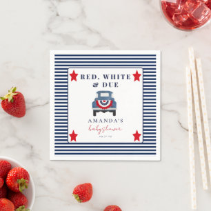 Serviette En Papier Serviettes pour Baby Shower patriotiques Rouge Bla