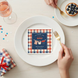 Serviette En Papier Serviettes pour Baby Shower 'Rouge Blanc et Bientô