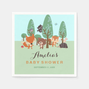 Serviette En Papier Serviettes pour Baby Shower Sweet Woodland Friends