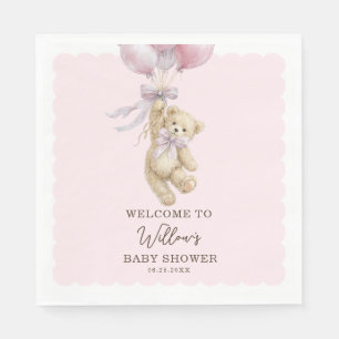 Serviette En Papier Serviettes pour Baby Shower Teddy Bear Balloons
