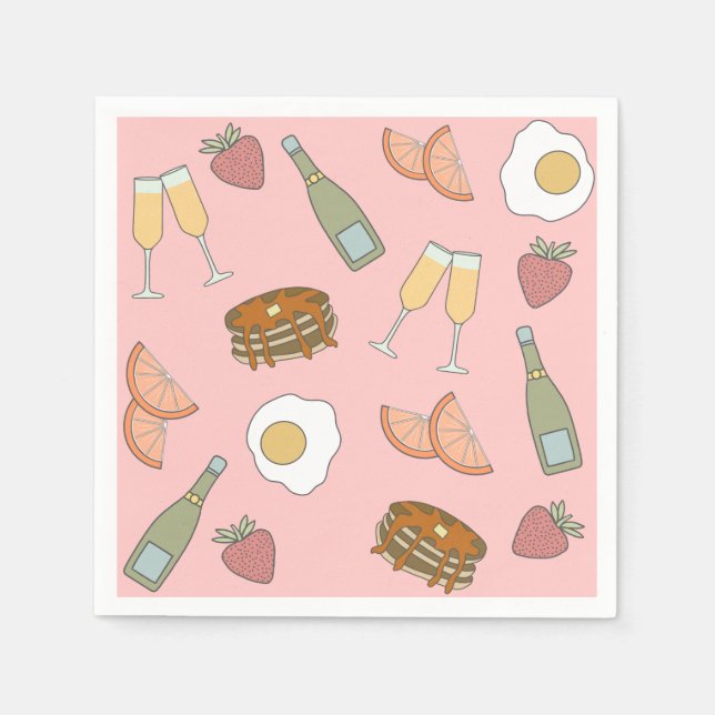 Serviette En Papier Serviettes pour brunch et cocktail pétillant (Devant)