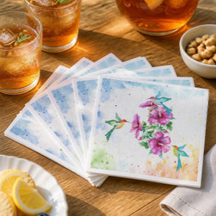 Serviette En Papier Serviettes pour cocktails à l'aquarelle de trois c