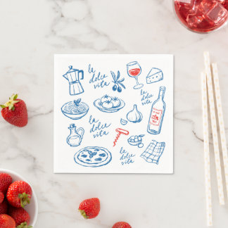 Serviette En Papier Serviettes pour dîner italien La Dolce Vita