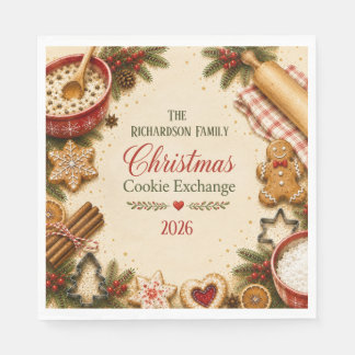 Serviette En Papier Serviettes pour échange de biscuits de Noël vintag