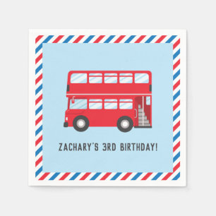Serviette En Papier Serviettes pour fête d'anniversaire avec bus à imp