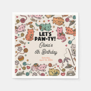 Serviette En Papier Serviettes pour fête d'anniversaire de chaton mign