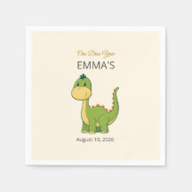 Serviettes pour fête d'anniversaire de dinosaure m