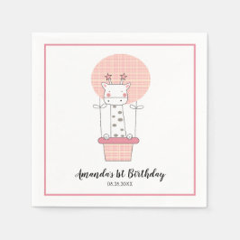 Serviette En Papier Serviettes pour fête d'anniversaire de fille avec