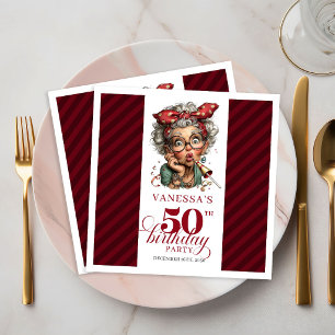 Serviette En Papier Serviettes pour fête d'anniversaire des 50 ans, dr