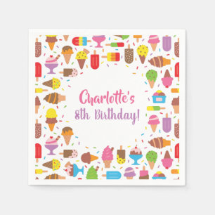 Serviette En Papier Serviettes pour fête d'anniversaire des filles ave