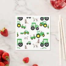 Serviettes pour fête d'anniversaire tracteur thème