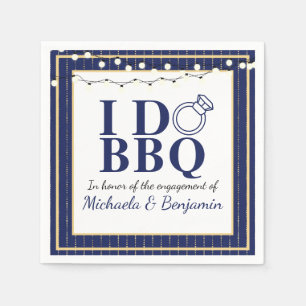 Serviette En Papier Serviettes pour fête de fiançailles de BBQ 'I Do' 
