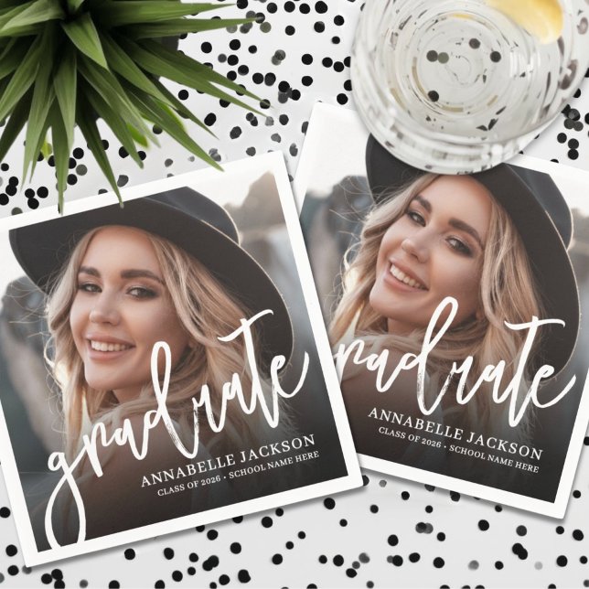 Serviette En Papier Serviettes pour Fête de Remise de Diplômes avec Ph (Photo Graduation Party Napkins)