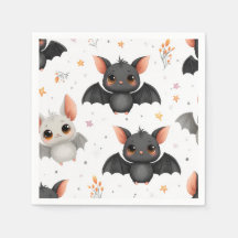 Serviettes pour fête d'Halloween avec chauves-sour
