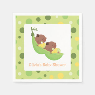 Serviette En Papier Serviettes pour fête prénatale de jumeaux afro-amé