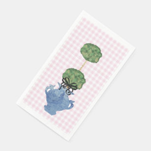 Serviette En Papier Serviettes pour invités en papier Gingham rose Pot