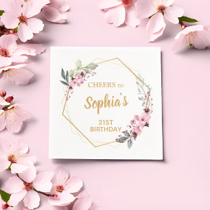 Serviette En Papier Serviettes pour la fête d'anniversaire des 21 ans