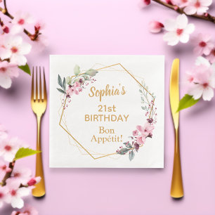Serviette En Papier Serviettes pour la fête d'anniversaire des 21 ans