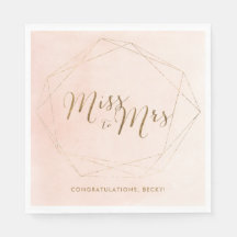 Serviettes pour la fête de mariage Miss to Mrs Pin