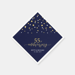 Serviette En Papier Serviettes pour la fête du 55e anniversaire en or
