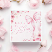 Serviettes pour nouveau-né en fleurs rose Bow