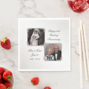 Serviette En Papier Serviettes pour photos d'anniversaire de mariage d