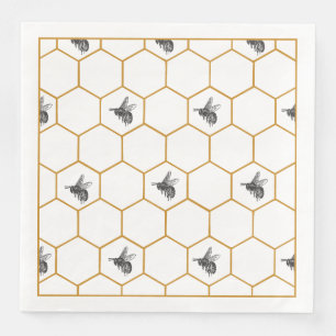 Serviette En Papier Serviettes Queen Bee & Honeycomb