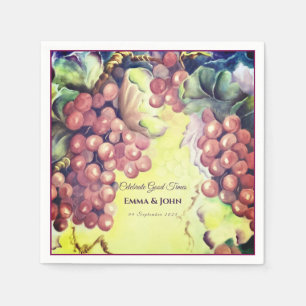 Serviette En Papier Serviettes Raisins de Vigne — Dégustation de Vins