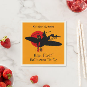 Serviette En Papier Serviettes Retro Flying Witch