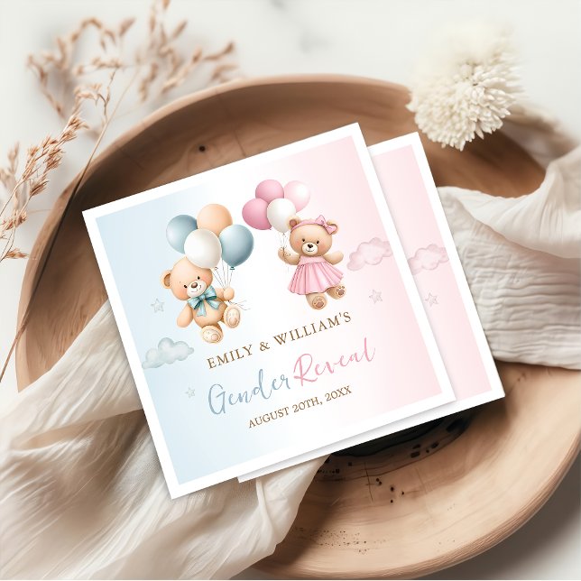 Serviette En Papier Serviettes Révélation du sexe de l'ourson (Créateur téléchargé)