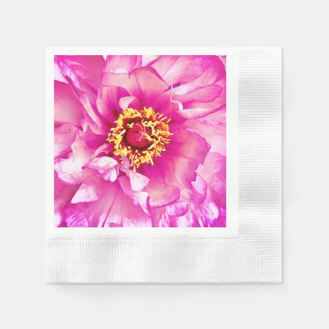 Serviette En Papier Serviettes Rose Pivoine, Cocktail inventé (Devant)