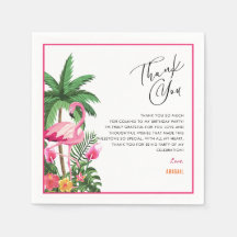 Serviettes Rose Tropical Hawaïen Anniversaire Adul