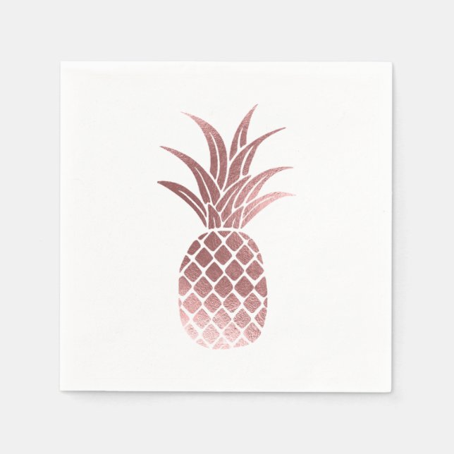 Serviette En Papier Serviettes roses en ananas (Devant)