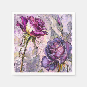 Serviette En Papier Serviettes Roses Violettes