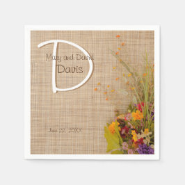 Serviette En Papier Serviettes Rustiques Fleurs d'Automne Mariage