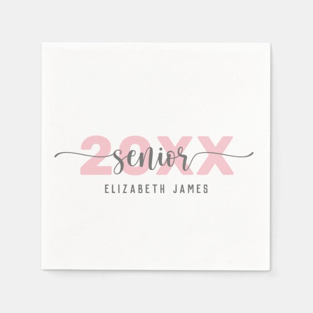 Serviette En Papier Serviettes seniors en rose pâle (Devant)