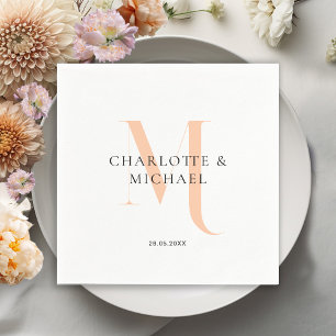 Serviette En Papier Serviettes simples, élégantes, monogrammes mariage