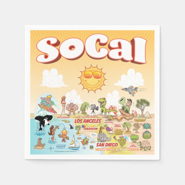 Serviette En Papier Serviettes SoCal ensoleillées (Devant)
