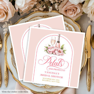 Serviette En Papier Serviettes Soft Blush et Pétales d'Or et Prosecco