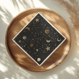 Serviette En Papier Serviettes Starry Night Gold Moon