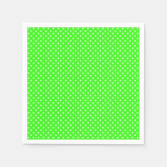 Serviette En Papier Serviettes tachetées vert néon (Devant)