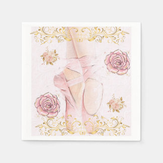 Serviette En Papier Serviettes Thème Ballerine – Fête de Ballet Élégan