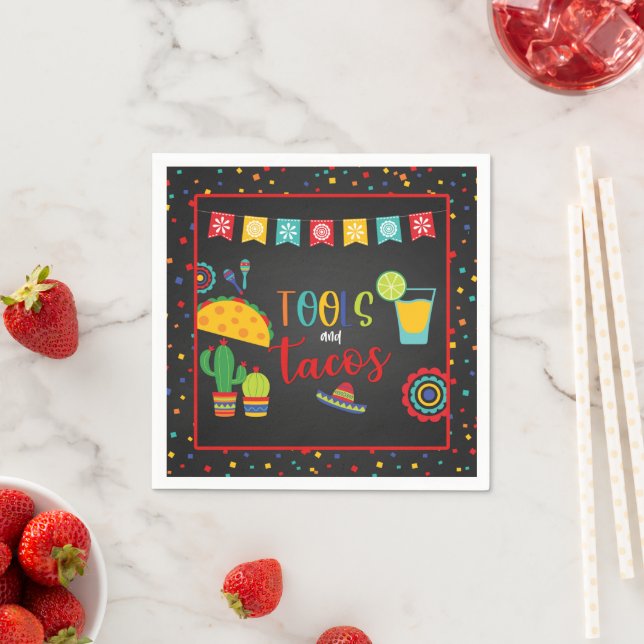 Serviette En Papier Serviettes Tools and Tacos (En situation)