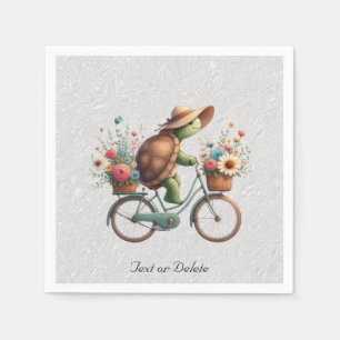 Serviette En Papier Serviettes Tortue de Vélo Florales
