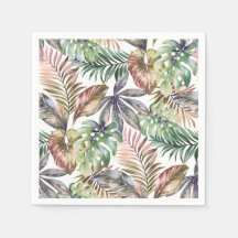 Serviettes Tropicales Feuilles de Palmier Vertes e