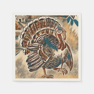 Serviette En Papier Serviettes Turquie Thanksgiving moderne