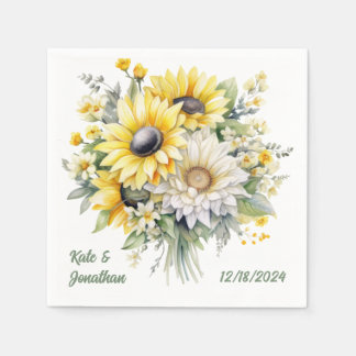 Serviette En Papier Serviettes Wedding showers personnalisées Fleurs d